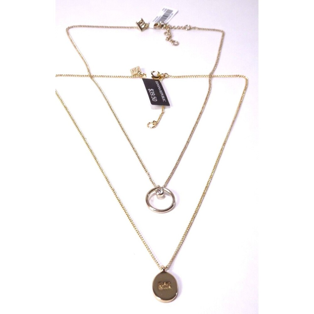 Banana Republic Women's Ciao Bella Circle Crystal Necklace Set 2 NWT 90